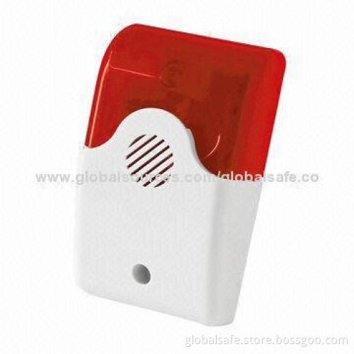 Self monitoring wireless alarm system with flash Siren